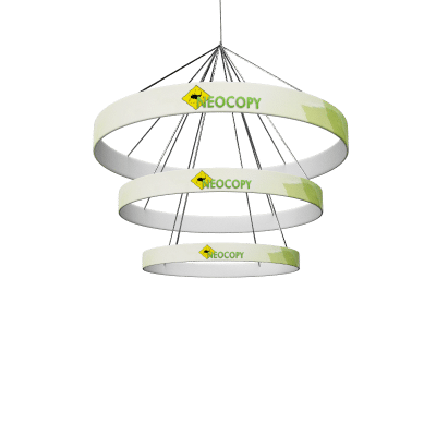 Banner de Techo Circular de 3 Niveles – Sistema Publicitario "Triple Ring"
